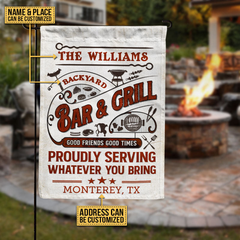 Personalized Grilling Proudly Serving You Bring Customized Flag