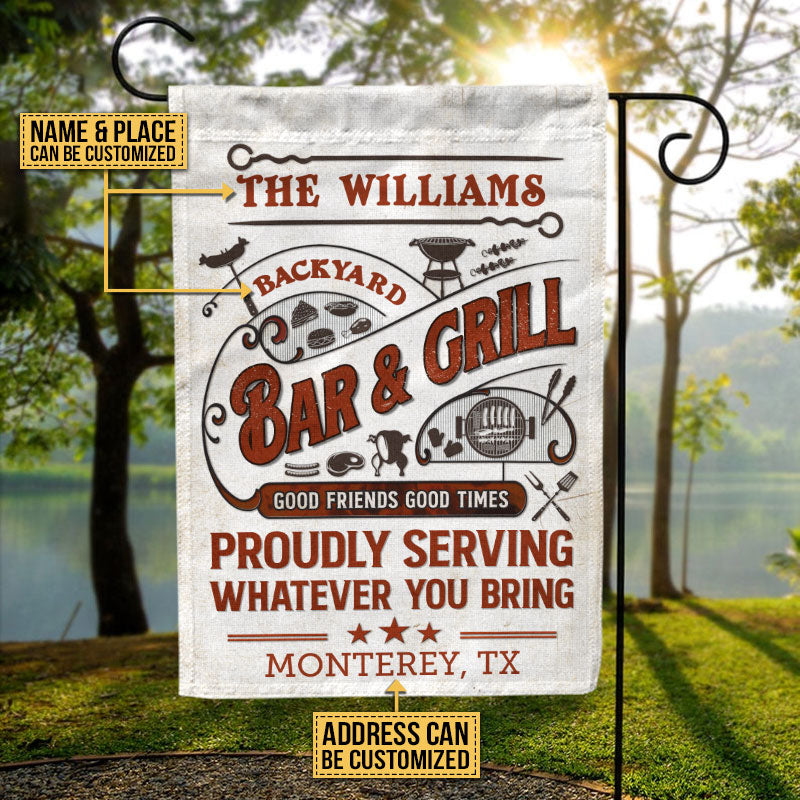 Personalized Grilling Proudly Serving You Bring Customized Flag