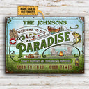 Personalized Lake Paradise Tomorrow's Memories Custom Classic Metal Signs