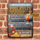 Personalized Pool Rules For Drinkers Customized Classic Metal Signs