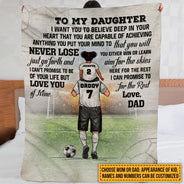 Personalized Soccer Parent And Child Never Lose Custom Fleece Blanket