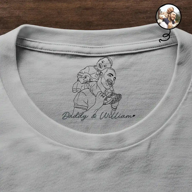 Gift For Mother,Gift For Father,Love,New Dad,New Mom - Custom Photo Pencil Sketch Art Family Dog Cat Portrait - Personalized T Shirt