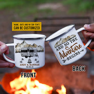 Personalized Camping Adventure Begins Customized Campfire Mug
