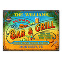 Personalized Grilling Summer Good Food Good Friends Customized Classic Metal Signs