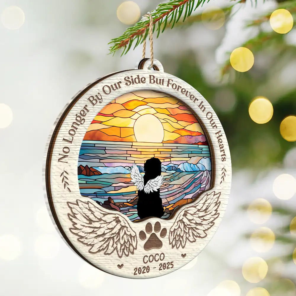 Christmas,Sad,Pet Lovers,Memorial - Pet Angel Forever Loved - Personalized 2-Layered Mix Ornament