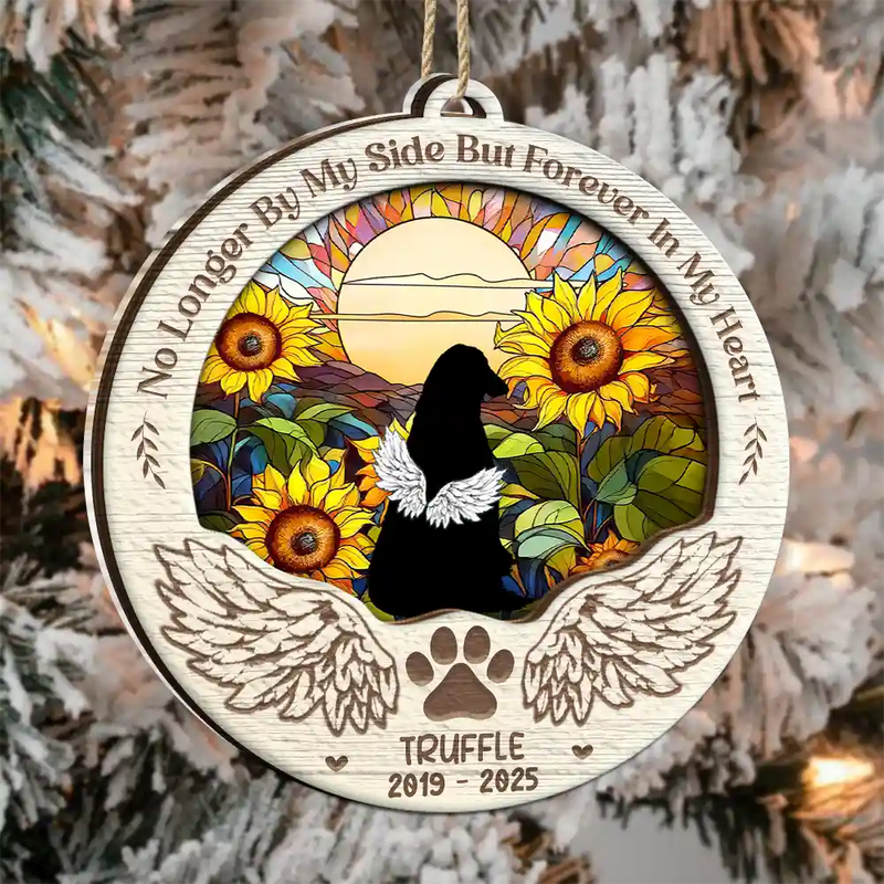 Christmas,Sad,Pet Lovers,Memorial - Pet Angel Forever Loved - Personalized 2-Layered Mix Ornament