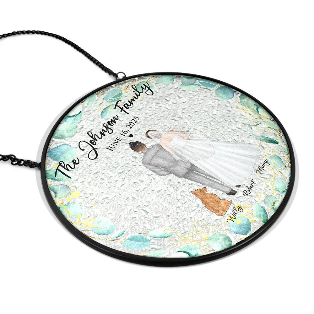 Pet Couple,Love - Pet Couple Wedding - Personalized Stained Glass Window Hanging Suncatcher