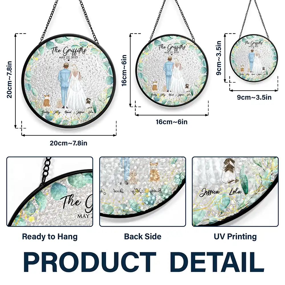 Pet Couple,Love - Pet Couple Wedding - Personalized Stained Glass Window Hanging Suncatcher