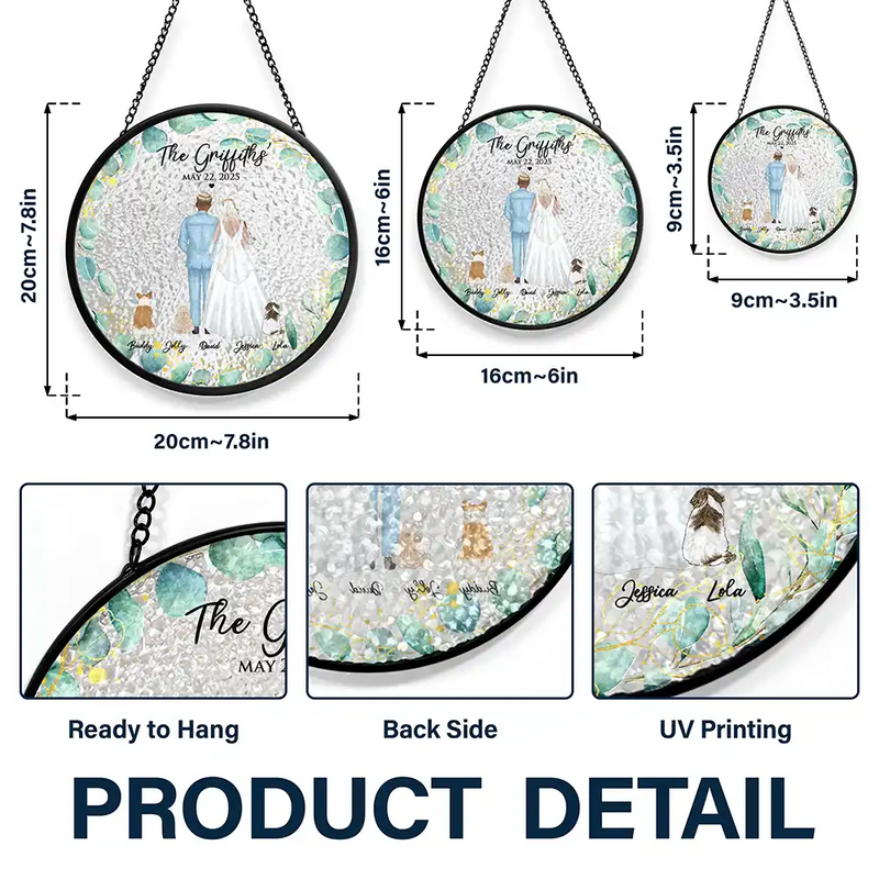 Pet Couple,Love - Pet Couple Wedding - Personalized Stained Glass Window Hanging Suncatcher