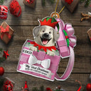 Christmas, Pet Lovers, Cat Lovers, Dog Lovers, Happy - Pet First Christmas, Gift Reveals, Gift Box 3D Effect - Personalized Custom Shaped Acrylic Ornament