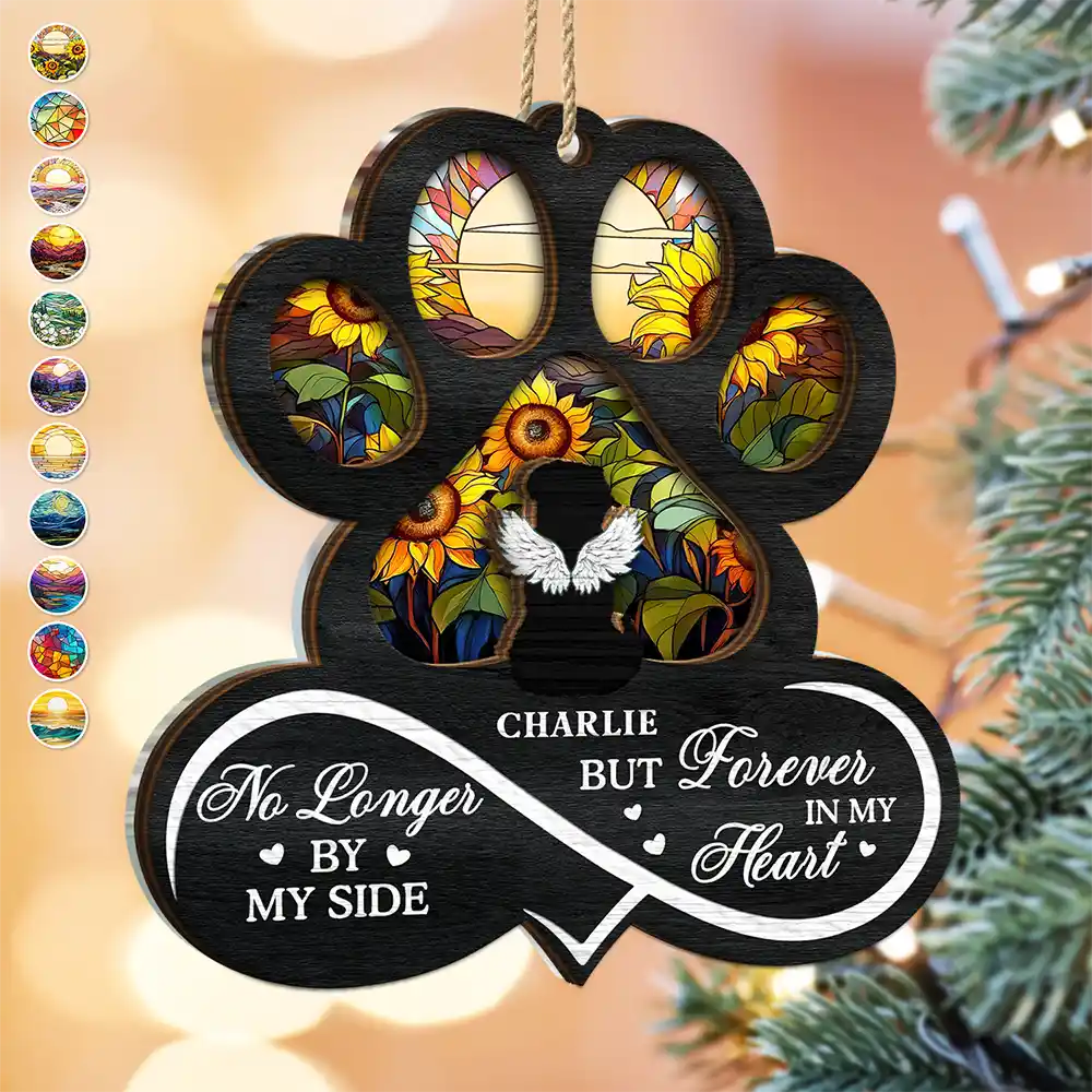Pet Lovers, Sad, Christmas, Memorial - Pet Forever In My Heart Always Loved - Personalized 2-Layered Mix Ornament