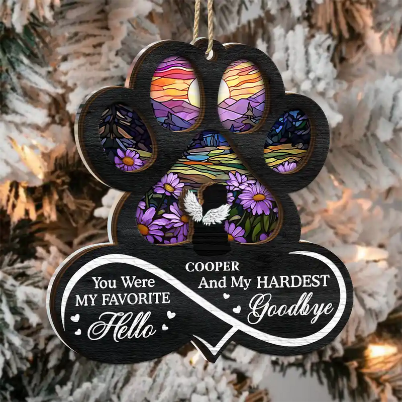 Pet Lovers, Sad, Christmas, Memorial - Pet Forever In My Heart Always Loved - Personalized 2-Layered Mix Ornament