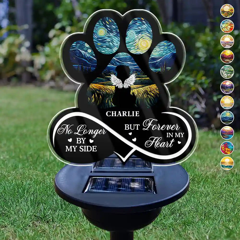 Memorial,Pet Lovers,Pet Mom,Pet Dad,Sad - Pet Forever In My Heart Always Loved - Personalized Solar Light