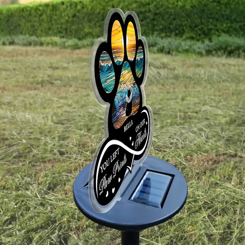 Memorial,Pet Lovers,Pet Mom,Pet Dad,Sad - Pet Forever In My Heart Always Loved - Personalized Solar Light
