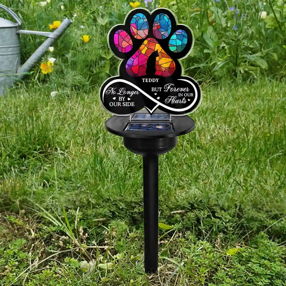 Memorial,Pet Lovers,Pet Mom,Pet Dad,Sad - Pet Forever In My Heart Always Loved - Personalized Solar Light