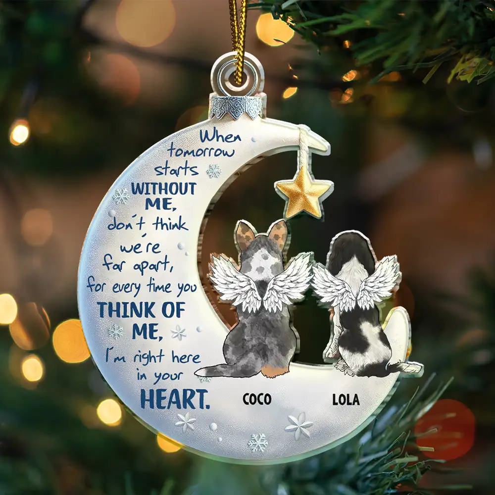 Christmas,Pet Lovers,Pet Mom,Pet Dad,Memorial - Pet Loss When Tomorrow Starts Without Me - Personalized Custom Shaped Acrylic Ornament