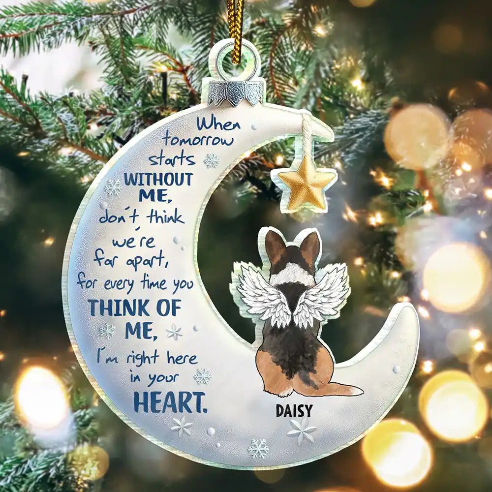 Christmas,Pet Lovers,Pet Mom,Pet Dad,Memorial - Pet Loss When Tomorrow Starts Without Me - Personalized Custom Shaped Acrylic Ornament