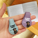 Reading, Gift For Yourself, Gift For Women, Happy - Pet Lovers Funny You Pawsed Here - Personalized Circle Leather Magnetic Bookmark