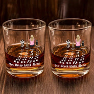 Pet Lovers, Pet Mom, Pet Dad, Memorial, Love - Pet Memorial I'm Always With You Never Walk Alone - Personalized Whiskey Glass