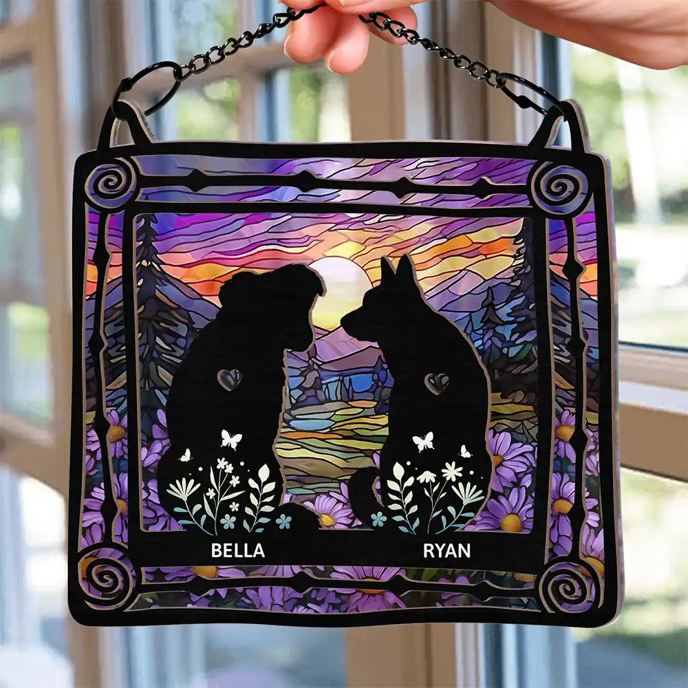 Memorial, Pet Lovers, Pet Mom, Pet Dad, Dog Lovers, Dog Mom, Dog Dad, Sad - Pet Memorial My Hardest Goodbye - Personalized Window Hanging Suncatcher Ornament