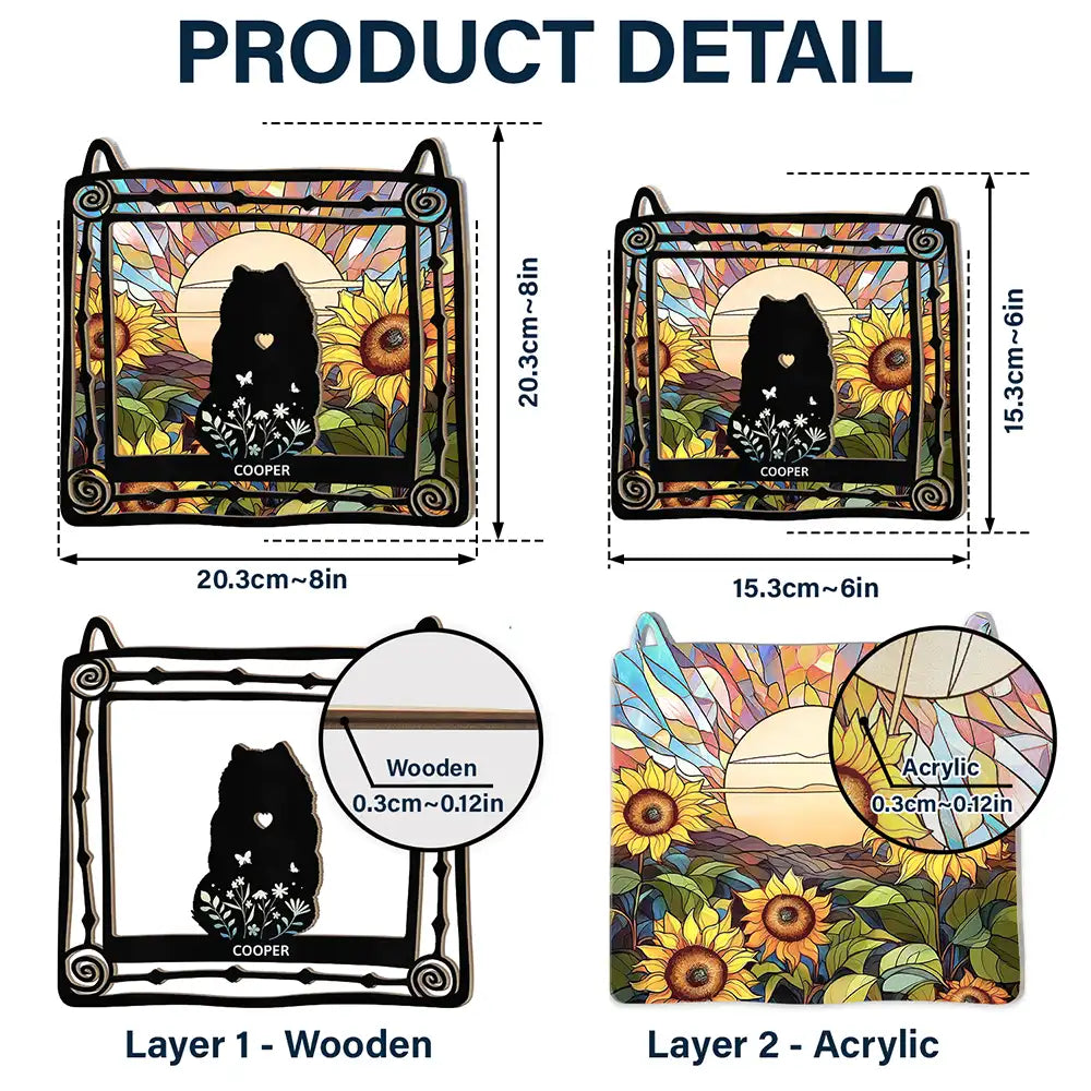 Memorial, Pet Lovers, Pet Mom, Pet Dad, Dog Lovers, Dog Mom, Dog Dad, Sad - Pet Memorial My Hardest Goodbye - Personalized Window Hanging Suncatcher Ornament