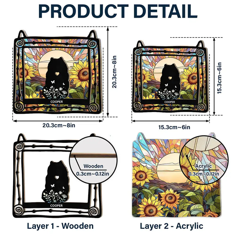 Memorial, Pet Lovers, Pet Mom, Pet Dad, Dog Lovers, Dog Mom, Dog Dad, Sad - Pet Memorial My Hardest Goodbye - Personalized Window Hanging Suncatcher Ornament