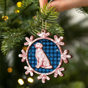 Pet Lovers,Love,Christmas,Memorial - Pet Memorial Toile De Jouy Dog Cat - Personalized 2-Layered Wooden Ornament