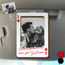 Gift For Couples,Gift For Husband,Gift For Wife,Gift For Boyfriend,Gift For Girlfriend,LGBT,Love,French - Photo Personnalisée Carte À Jouer Conduis Prudemment - Clip De Pare-Soleil De Voiture À Forme Spéciale Personnalisé
