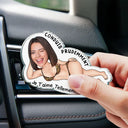 Gift For Couples, Gift For Husband, Gift For Wife, Gift For Boyfriend, Gift For Girlfriend, Gift For Women, Gift For Men, Funny, French - Photo Personnalisée Conduis Prudemment Je T’aime - Clip D’aération De Voiture En Acrylique Personnalisé