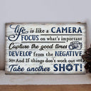 Photography Life Is Like A Camera Customized Wood Rectangle Sign