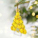 Gift For Yourself, Gift For Women, Gift For Men, Baseball, Basketball, Football, Golf, Happy, Christmas - Pickleball Christmas Tree - Personalized Custom Shaped Acrylic Ornament