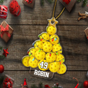 Gift For Yourself, Gift For Women, Gift For Men, Baseball, Basketball, Football, Golf, Happy, Christmas - Pickleball Christmas Tree - Personalized Custom Shaped Acrylic Ornament