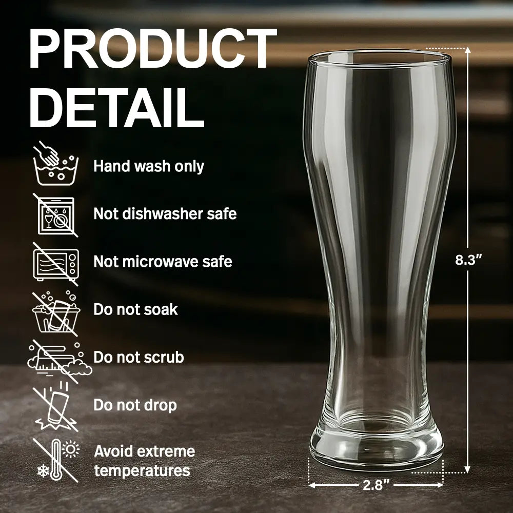 Gift For Father,New Dad,Non-Eng,Icon,Adorable - Our First Father's Day Together - Personalized Pilsner Glass