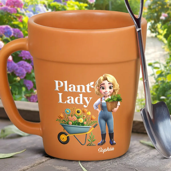 Gardening,Gift For Women,Happy,Gift For Yourself,Gift For Mother,Gift For Grandma - Plant Lady - Personalized Plant Pot Ceramic Mug