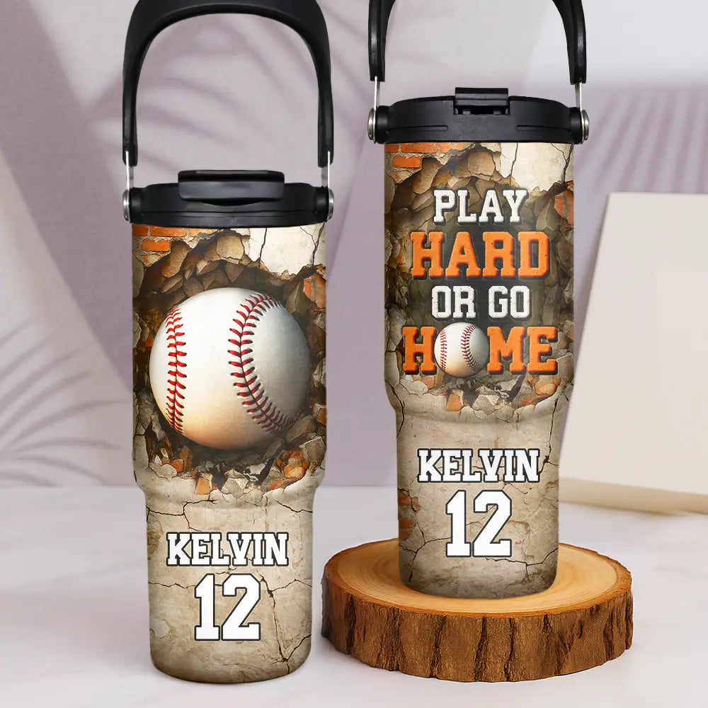 Gift For Kids, Gift For Grandkids, Happy - Play Hard Or Go Home Sport Kids - Personalized 30oz Tumbler With Handle