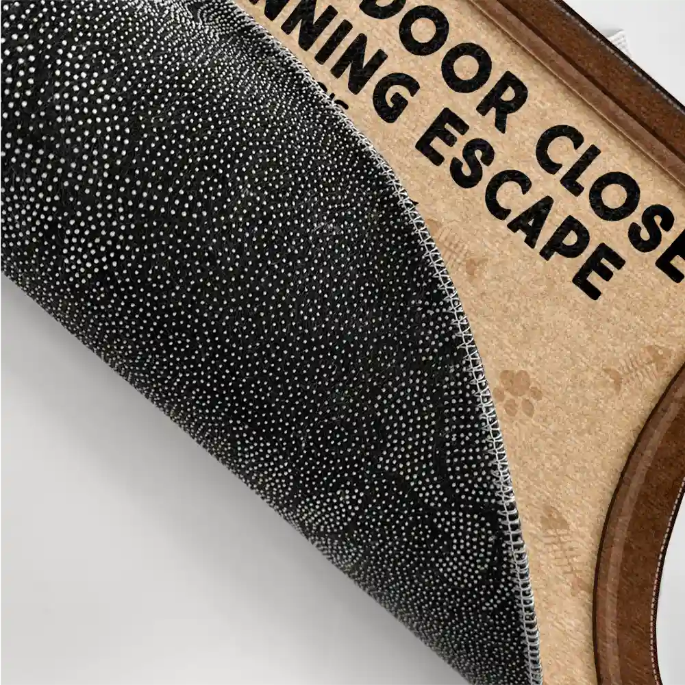 Cat Lovers, Cat Mom, Cat Dad - Please Keep Door Closed Cats Planning Escape Go Toward Cartoon - Personalized Doormat