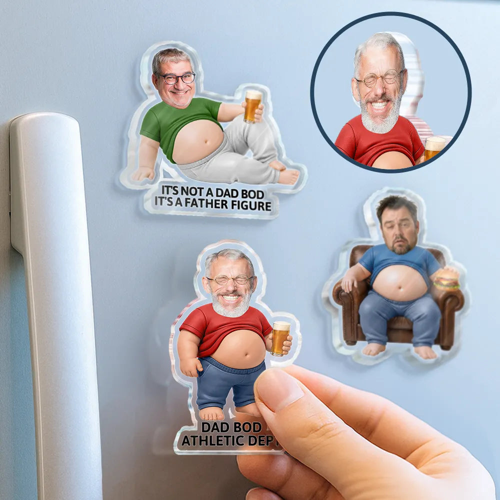 Gift For Father,Humorous,Vector - Poke Dad Bod Belly - Personalized Acrylic Magnet