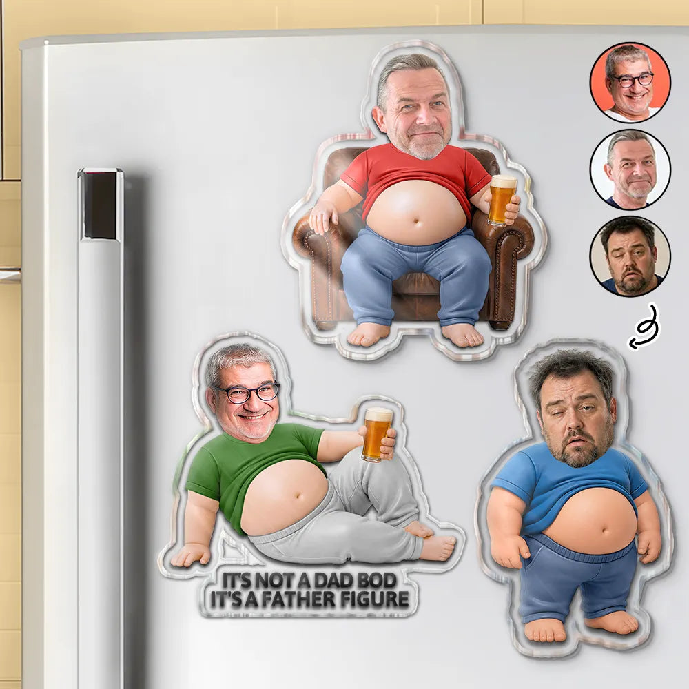 Gift For Father,Humorous,Vector - Poke Dad Bod Belly - Personalized Acrylic Magnet