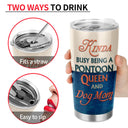 Pontoon Boat, Dog, Puppy, Lake, River, Kinda Busy Being Pontoon Queen Custom Tumbler