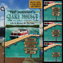 Pontoon Lake House Life Is Better Custom Flag