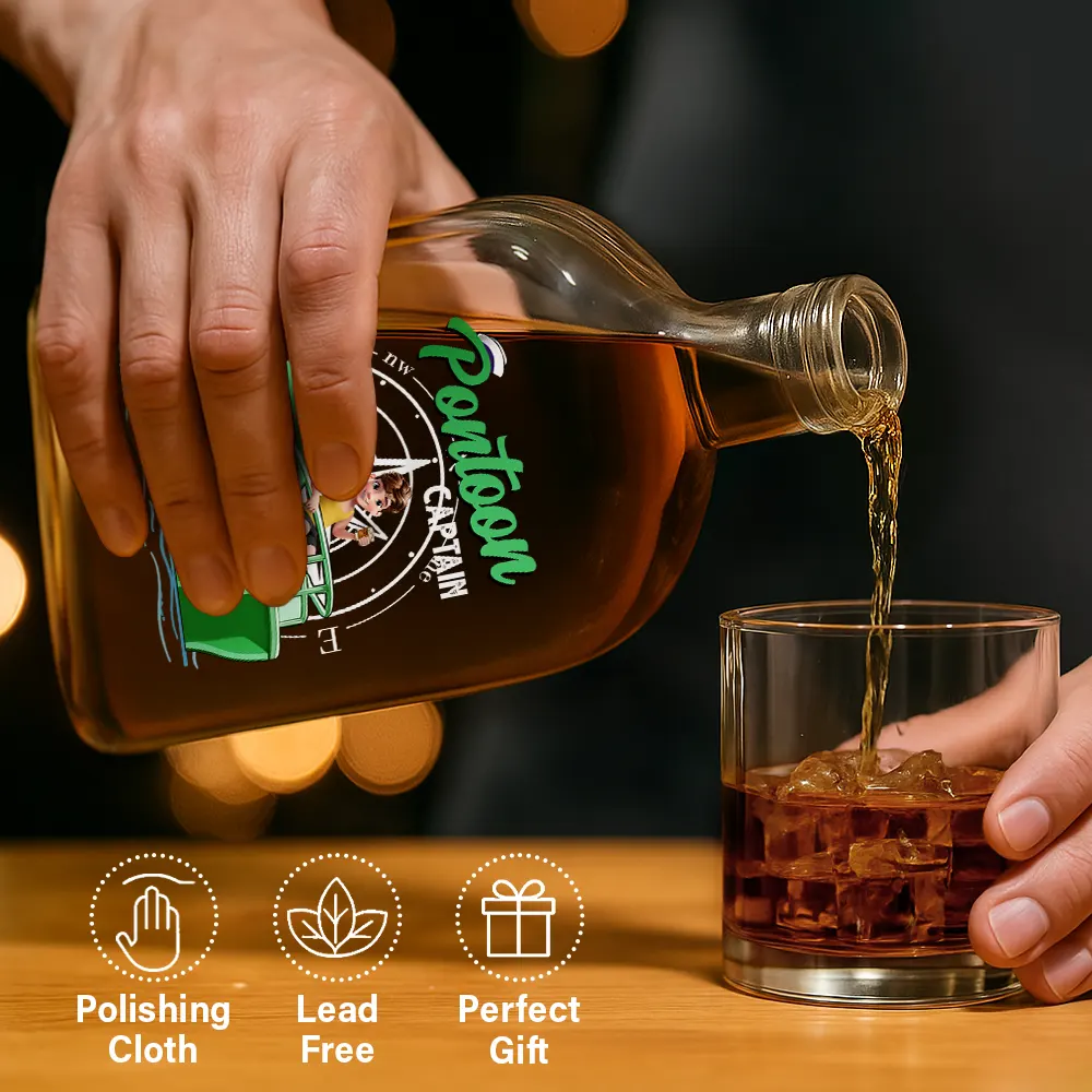 Pontoon,Happy,Gift For Yourself,Gift For Women,Gift For Men - Pontoon Captain - Personalized Whiskey Bottle