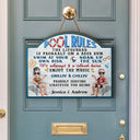 Gift For Couples, Poolside, Swimming, Grilling, Happy, Gift For Husband, Gift For Wife - Pool Rules Swim At Your Own Risk - Personalized Custom Shaped Wood Sign