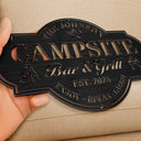 Poolside,Gift For Couples,Couple's Hobby,Family,Grilling,Happy,Swimming - Poolside Bar & Grill - Personalized Cutout Metal Sign