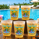 Playful,Family,Summer,Poolside,Outdoor Decor,Custom Text - Poolside Paradise Relax Unwind Enjoy - Personalized Frosted Cups