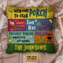 Porch Welcome Proudly Serving Custom Pillow
