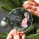 Pregnant Mom,Christmas,Love - Pregnant Mom A New Adventure Awaits - Personalized Circle Glass Ornament