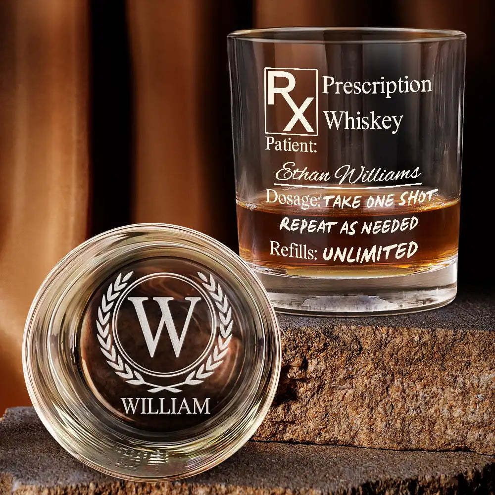 Initial Glass Engraved Whiskey Glass – Wander Prints