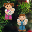 Gift For Sisters,Gift For Kids,Gift For Brothers,Happy,Christmas,Top Market - Promoted To Big Sister Big Brother - Personalized Custom Shaped Acrylic Ornament