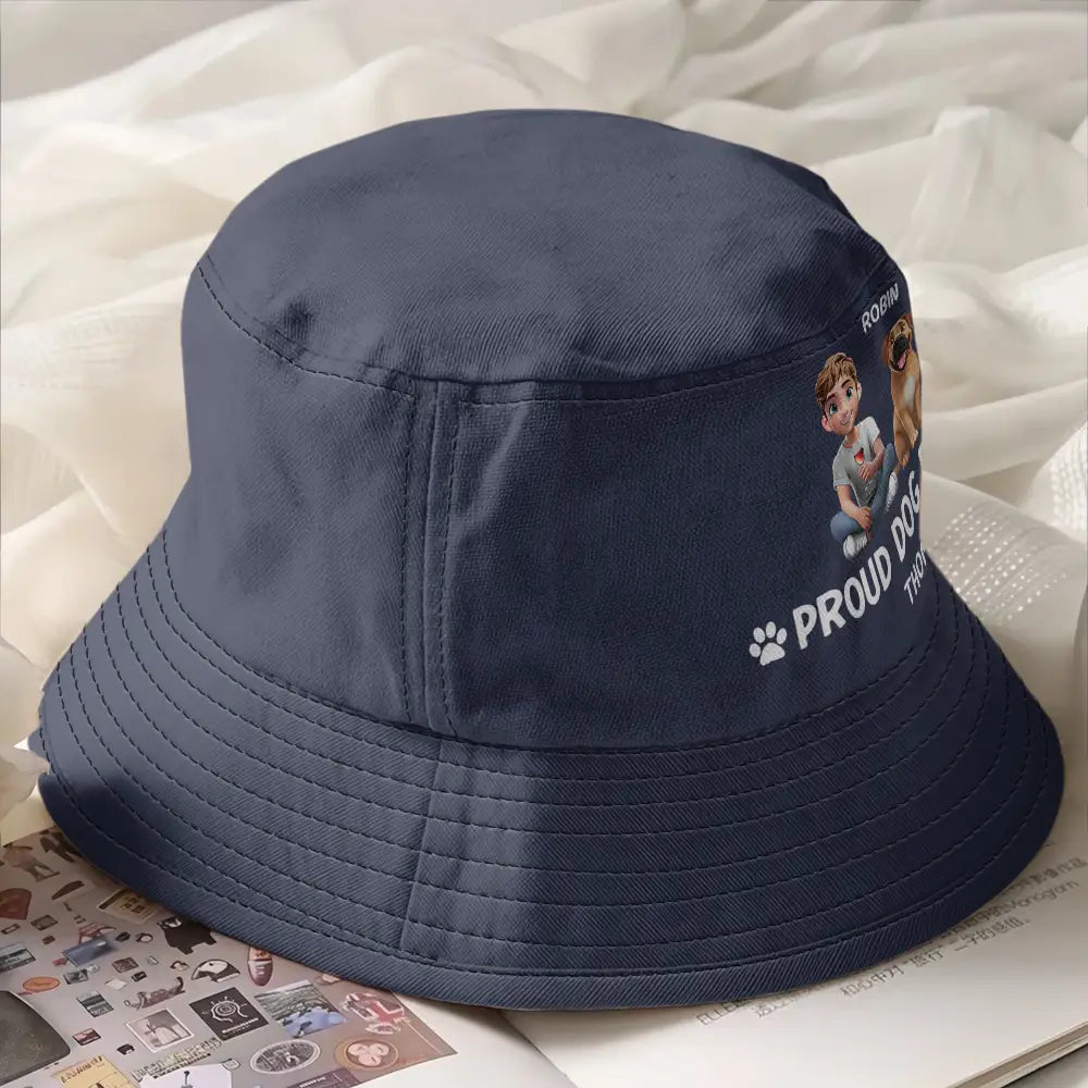 Dog Lovers, Dog Mom, Dog Dad, Pet Dad, Pet Mom, Pet Lovers, Love - Proud Dog Mom Dog Dad - Personalized Bucket Hat
