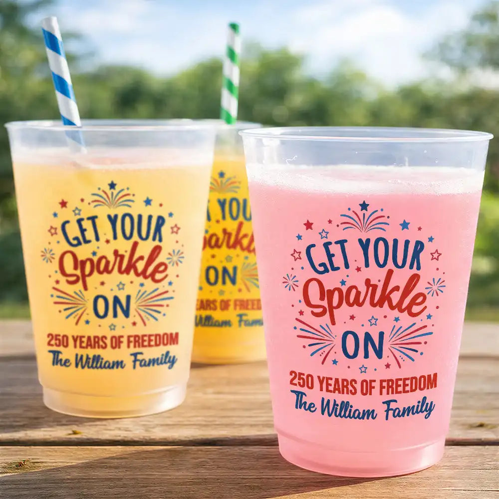 Independence Day,Family,America 250th,Proud - Proud To Be American - Personalized Frosted Cups